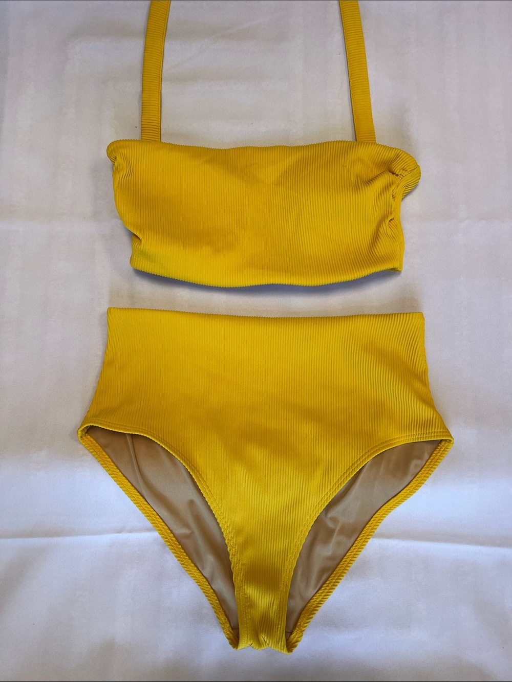 Yellow High-Waist womens Swim Bikini - Yellow Two-Piece Swimwear